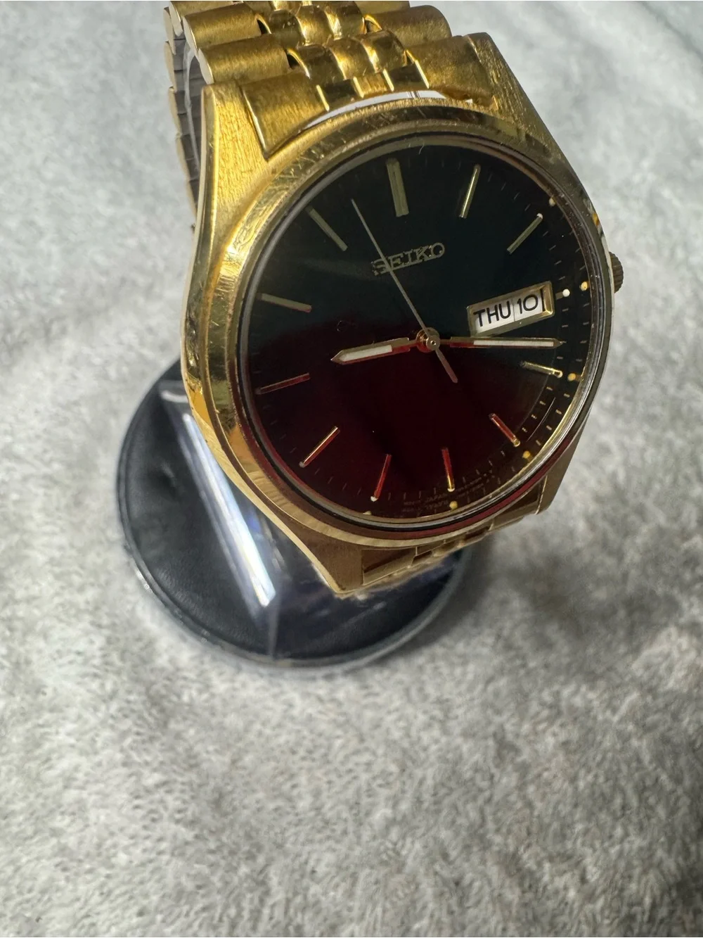 Seiko Gold-Tone Bracelet Watch with Black Dial